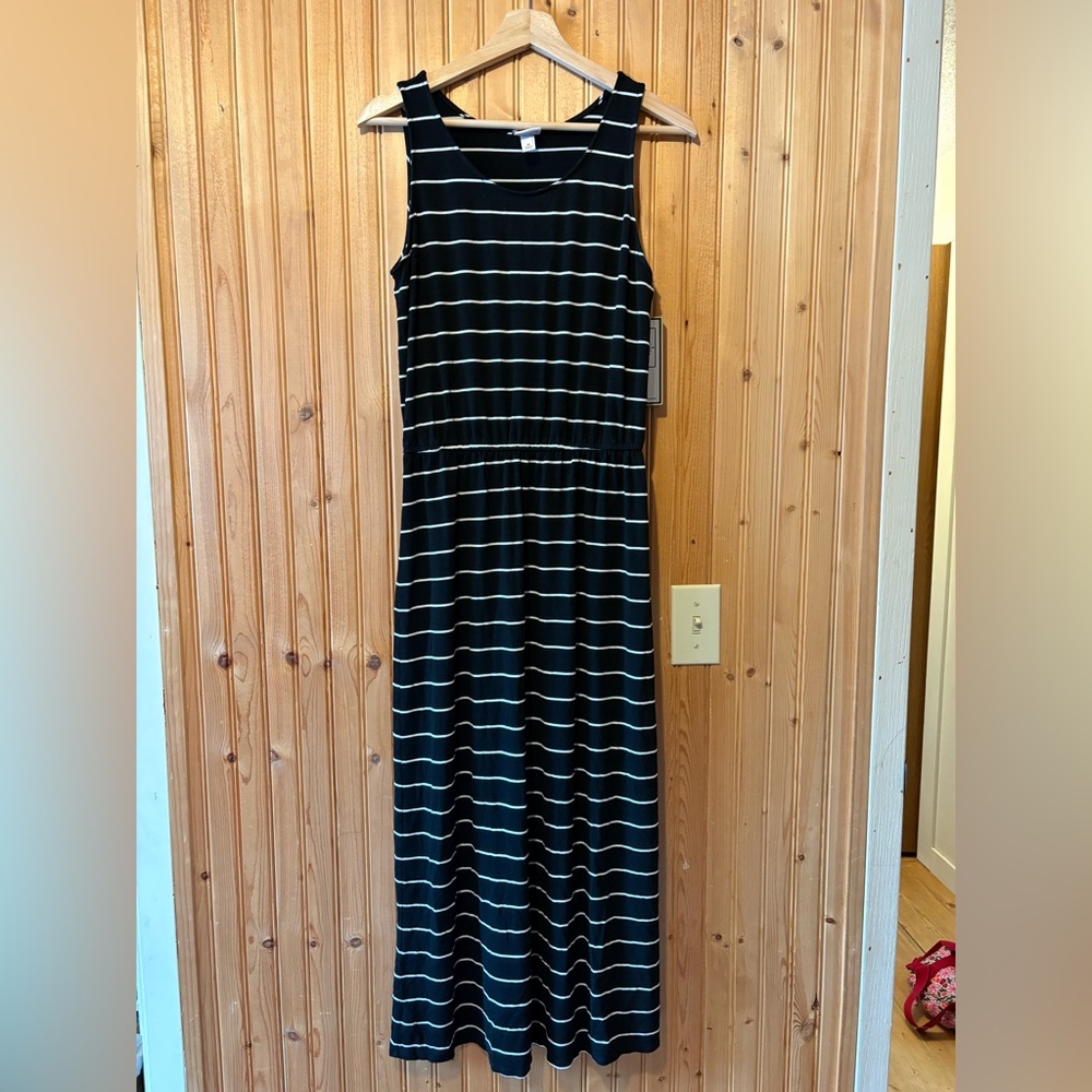 Merona Black and White Striped Maxi Dress